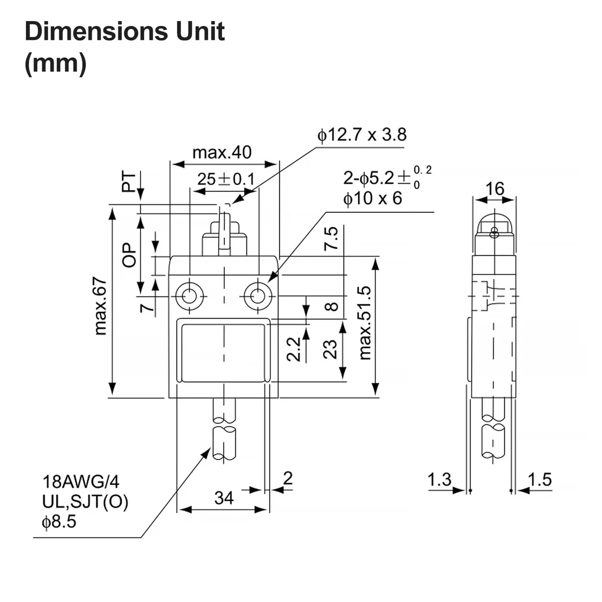 Baomain Limit Switch BM-3103 Cross Roller Plunger SPDT 5A IP67 | Heavy-Duty Industrial Control - view 2