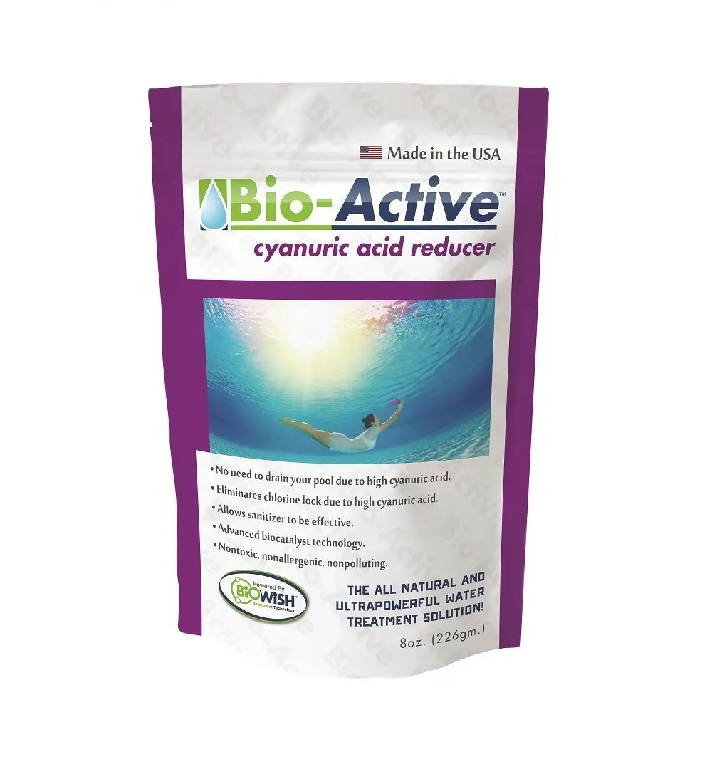 Bio-Active 100% Cyanuric Acid Reducer for Swimming Pools | Non-Toxic Powder | 8 oz. | Treats Pools Up to 25,000 Gallons - main product image