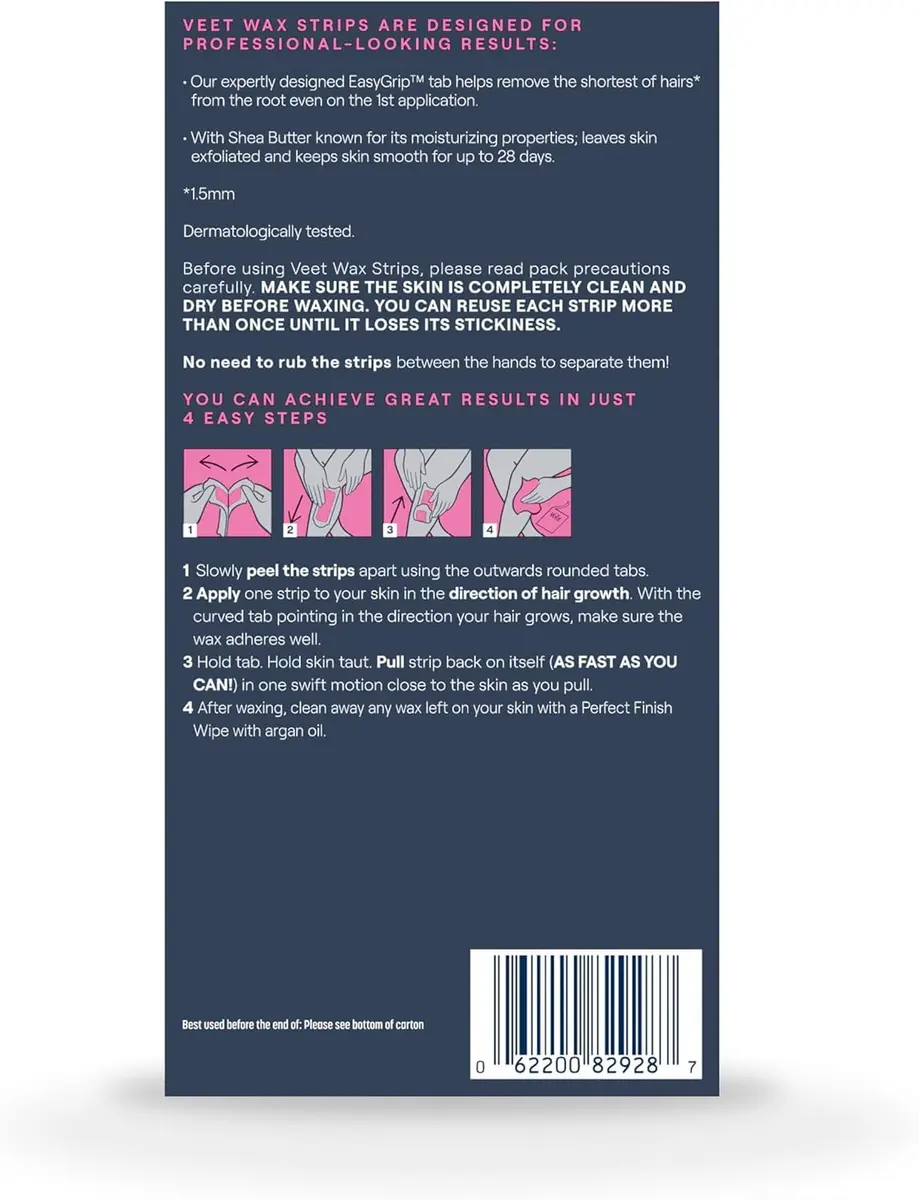 Veet Ready-To-Use Waxing Kit for Women, 44 Count (Pack of 3) | Effortless Hair Removal at Home - view 8