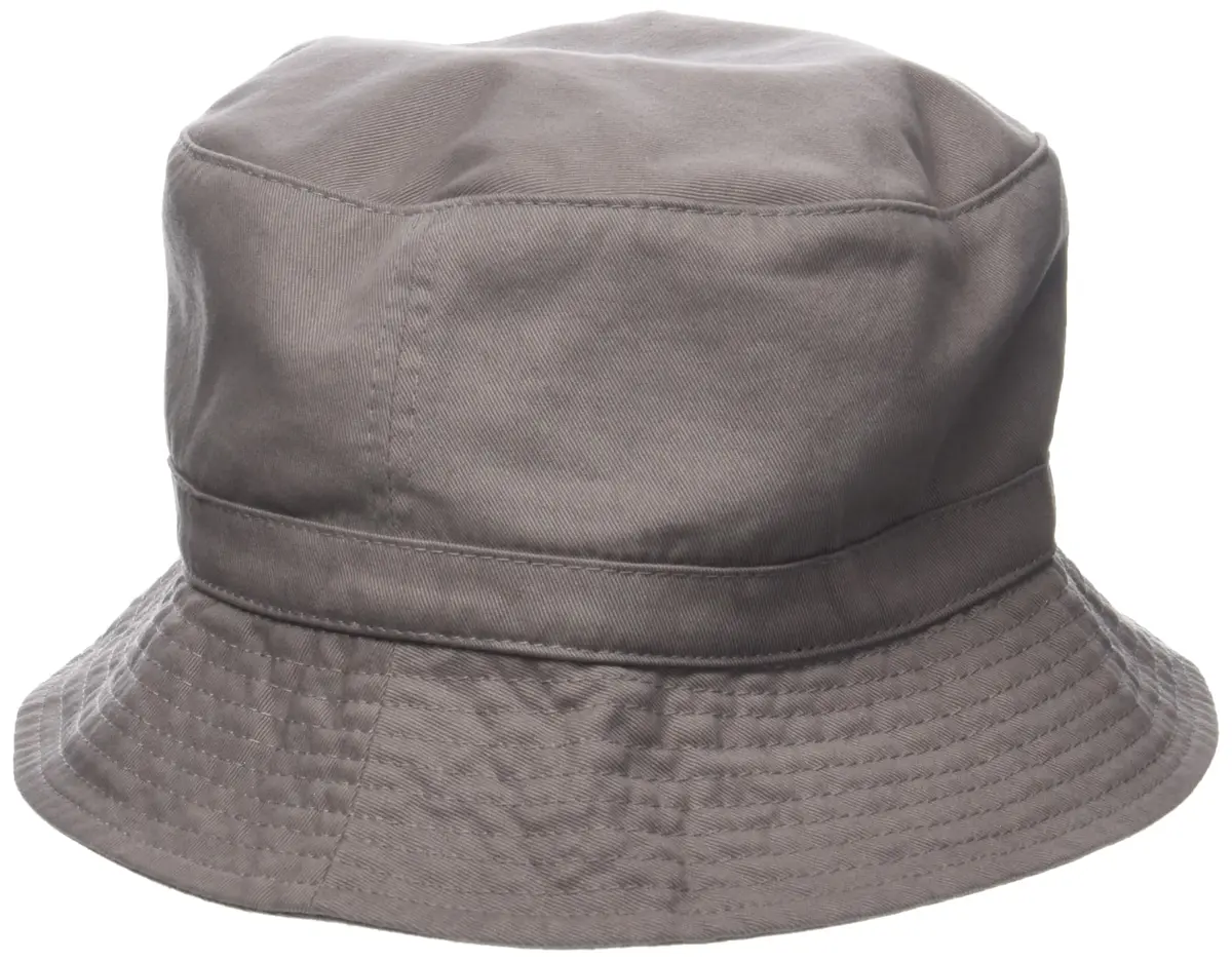 DECKY Polo Bucket Hat, Grey, L/XL | Washed Cotton, Snug Fit, Unconstructed Style - main product image