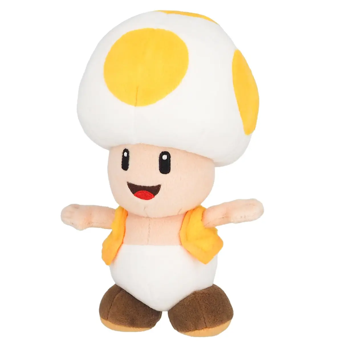 Sanei Super Mario All Star Collection Yellow Toad 8" Plush | Video Game Character Toy - main product image