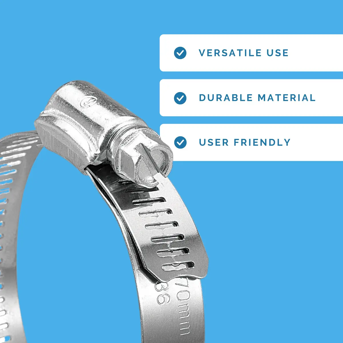 Koehler Stainless Steel Hose Clamp Box (Size SAE 36) | Versatile & Heavy-Duty (70-120 chars) - view 5