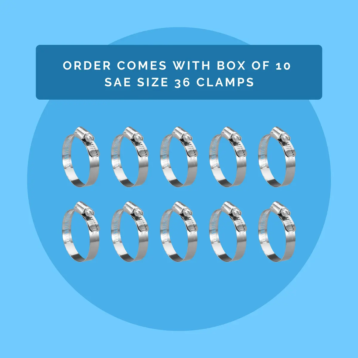 Koehler Stainless Steel Hose Clamp Box (Size SAE 36) | Versatile & Heavy-Duty (70-120 chars) - view 2