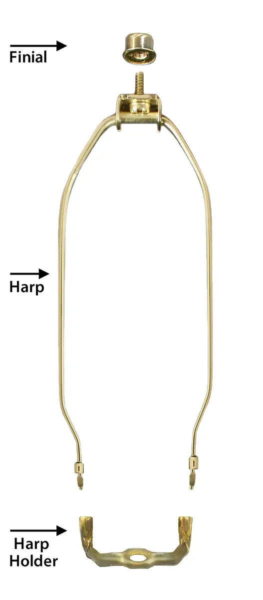 Royal Designs Heavy Duty Harp for Lamp Shade Holder 10 inch | Polished Brass Support for Modern & Vintage Lamps - view 3
