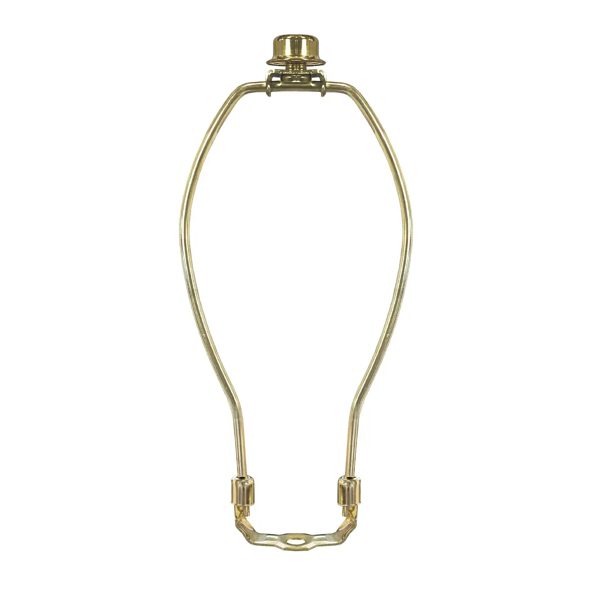 Royal Designs Heavy Duty Lamp Harp Finial & Holder Set 8" Polished Brass | Easy Fit & Modern Decor - main product image