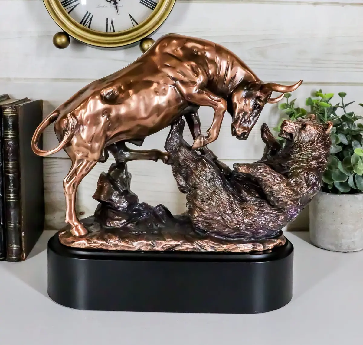 Ebros Gift Stock Market Bull & Bear Figurine Set | Investment Decor for Professionals & Collectors - view 2