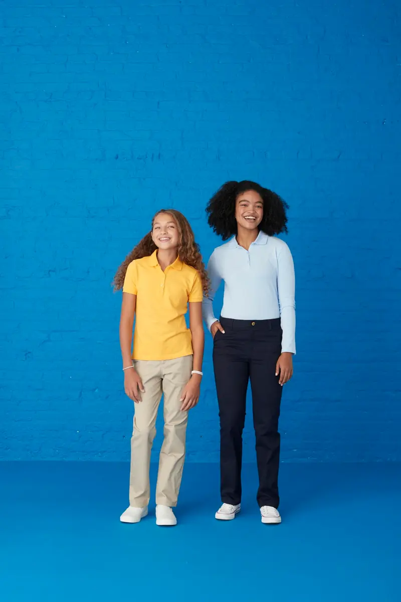 French Toast Girls' Adjustable Waist Stretch Twill Straight Leg Pant (7), Navy, Standard & Plus | Classic School Uniform Fit - view 3