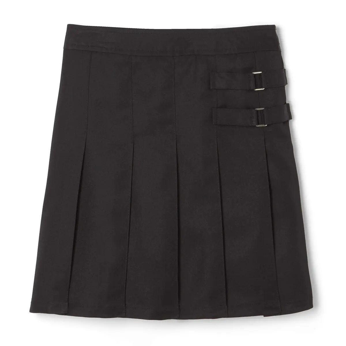 French Toast Girls' Adjustable Waist 2-Tab Scooter, Black, Size 8 | School Uniform Skirt with Built-in Shorts - main product image