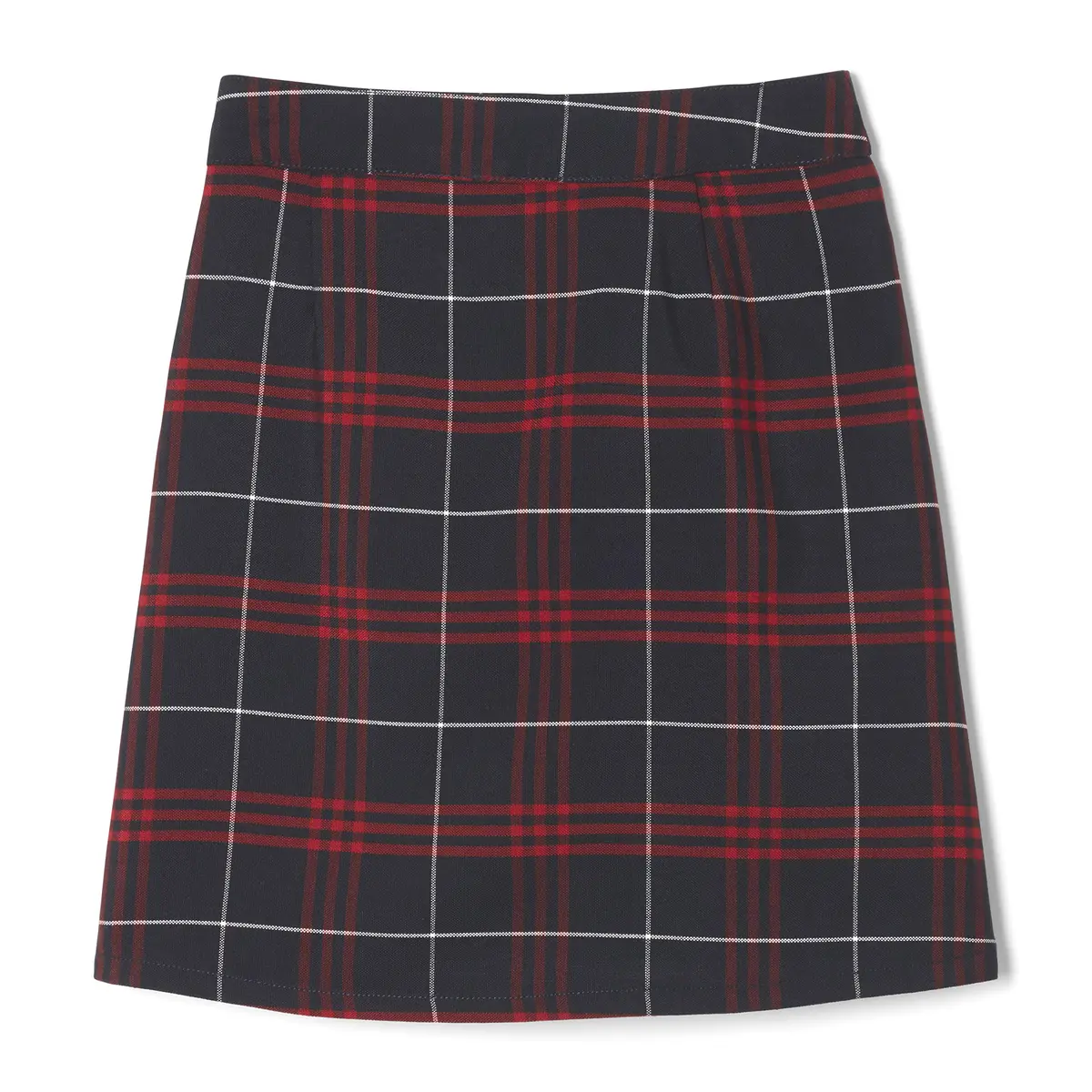 French Toast Girls' Adjustable Waist Plaid 2-Tab Scooter, Navy & Red Plaid, 10 | Built-in Shorts, Preppy Style, Above Knee - view 4