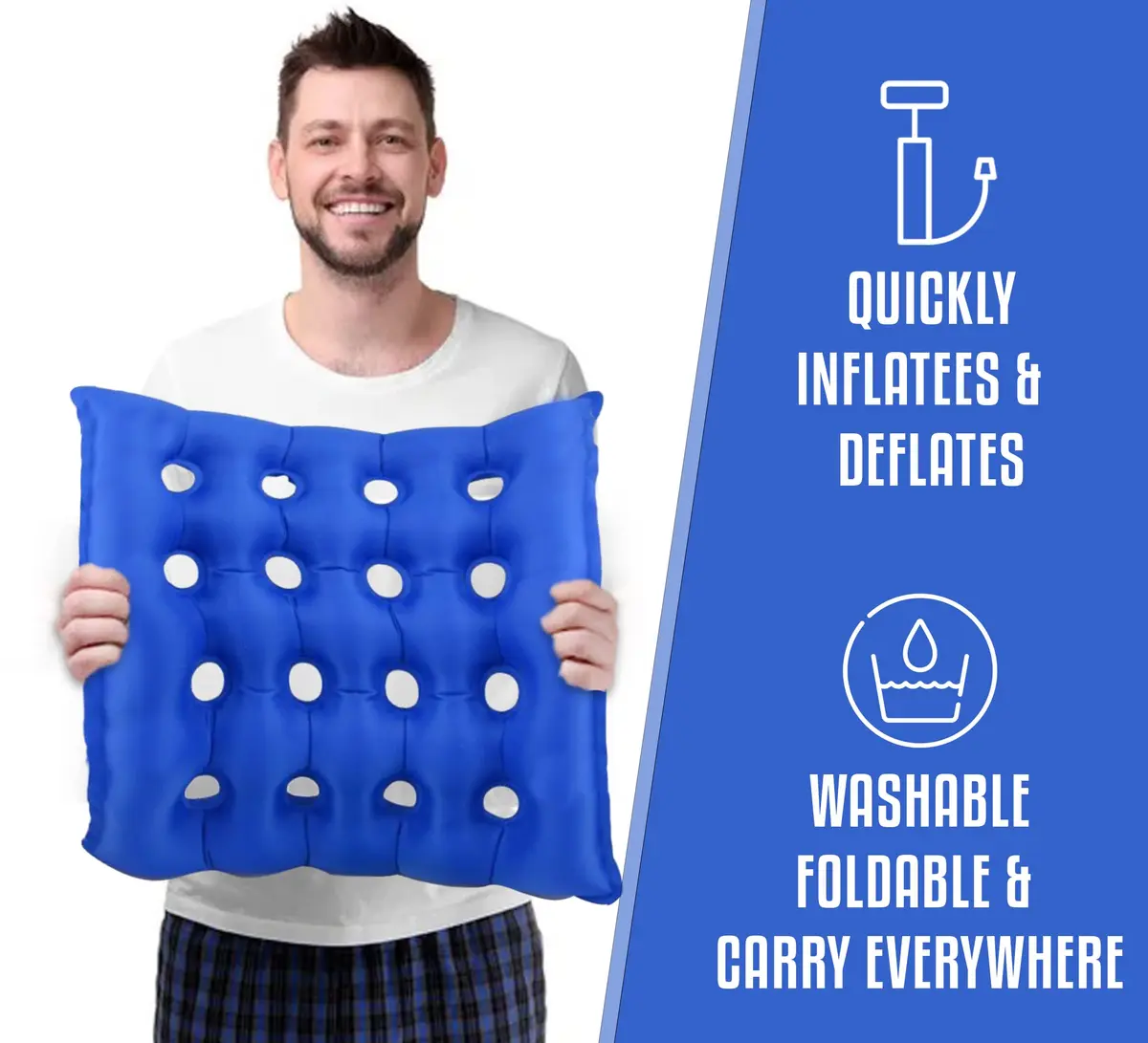 EMS Extend Medical Supply Body Positioner Blue | Pressure Relief Cushion for Wheelchair - view 5