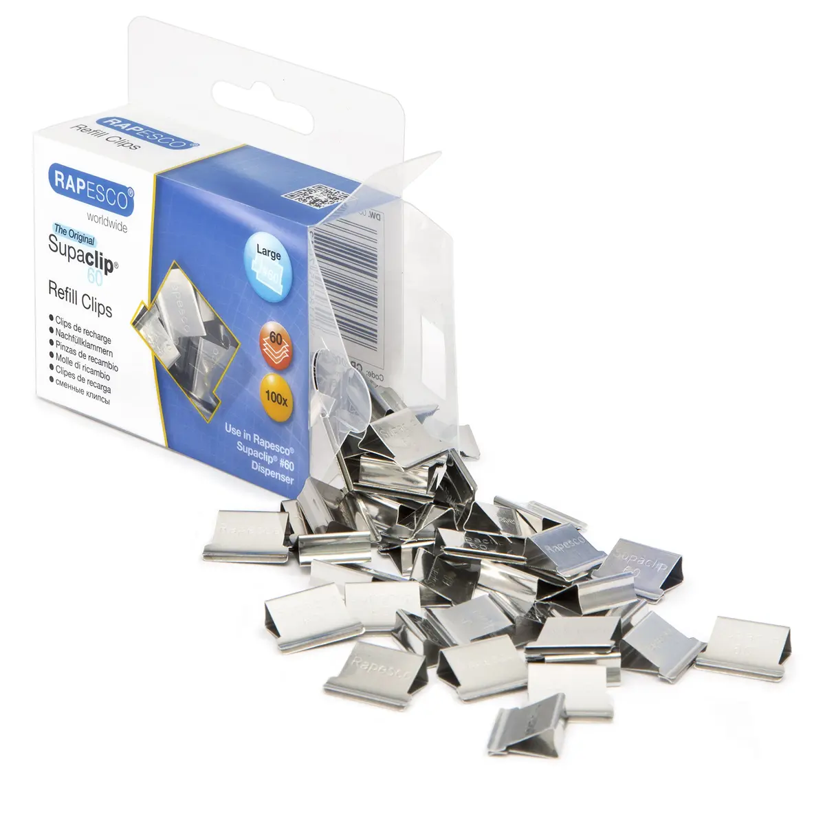 RAPESCO Supaclip 60 Kit Dispenser with 108 Stainless Steel Refill Clips | Binds up to 60 Sheets - view 5