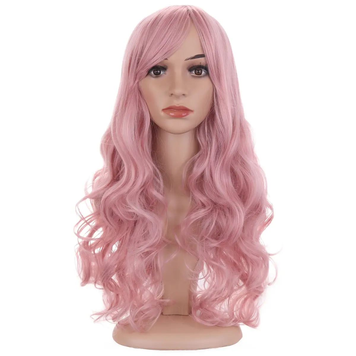 BERON Woman Pink Wig Long Wavy 24 Inch | Heat-Resistant Synthetic Hair for Women - main product image