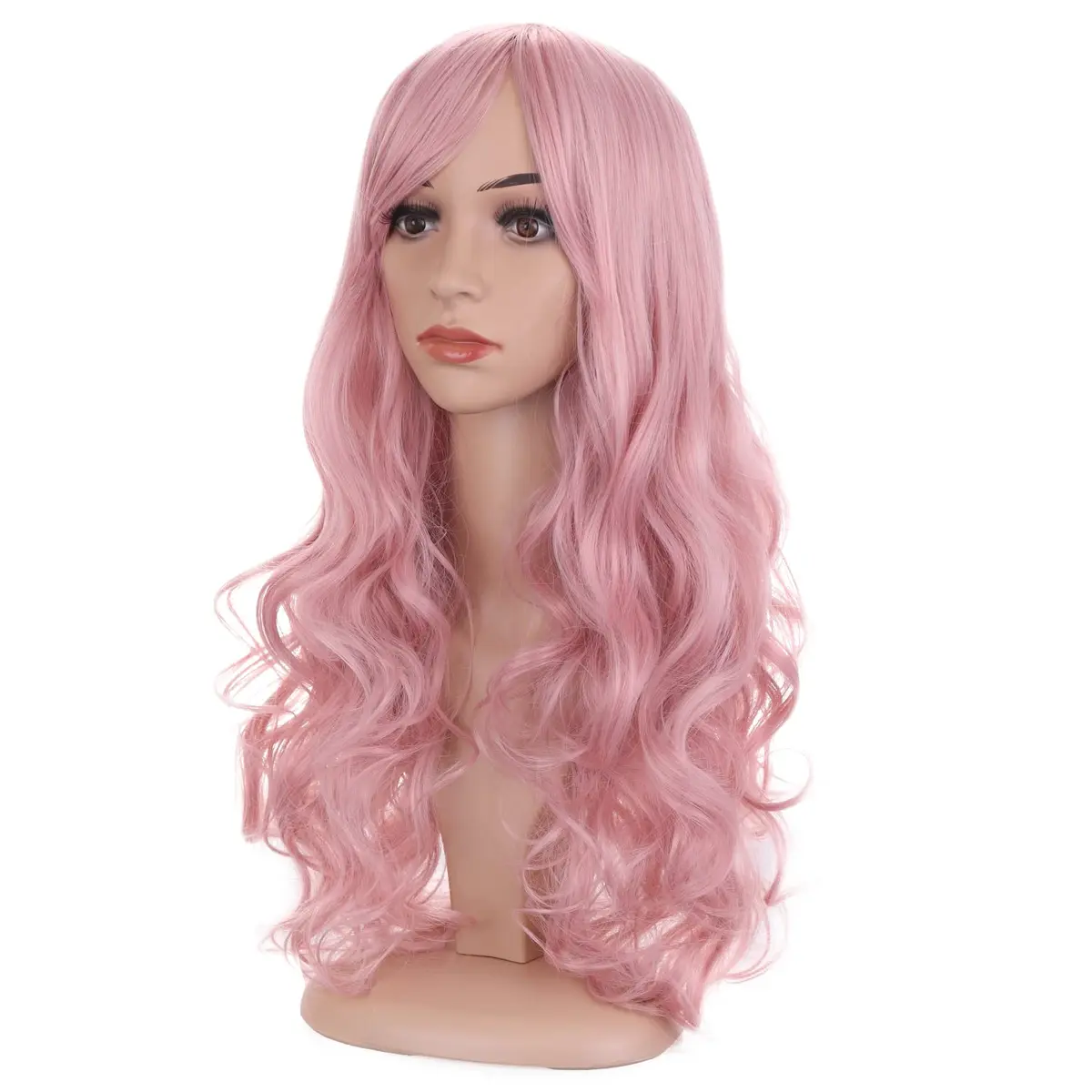 BERON Woman Pink Wig Long Wavy 24 Inch | Heat-Resistant Synthetic Hair for Women - view 2