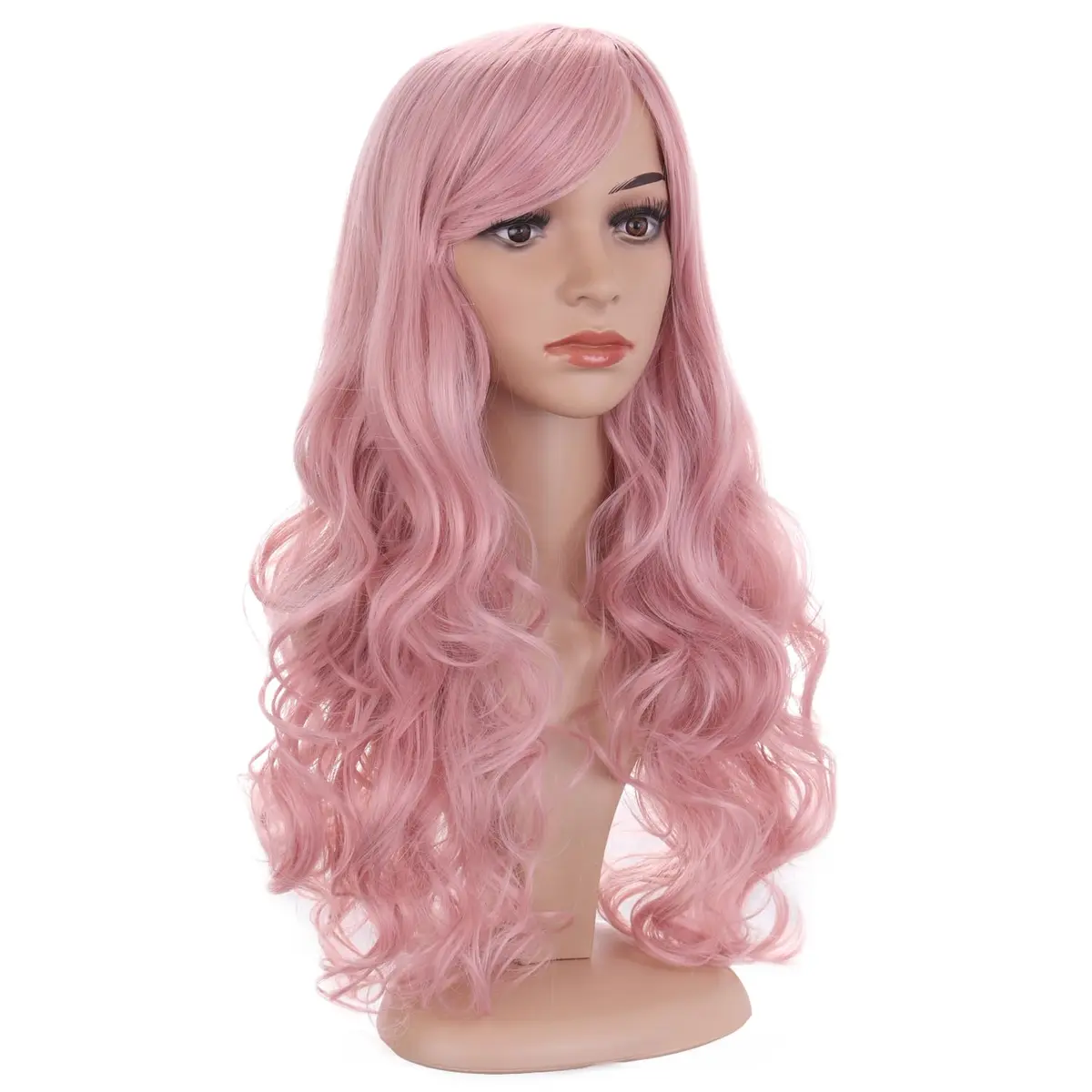 BERON Woman Pink Wig Long Wavy 24 Inch | Heat-Resistant Synthetic Hair for Women - view 3