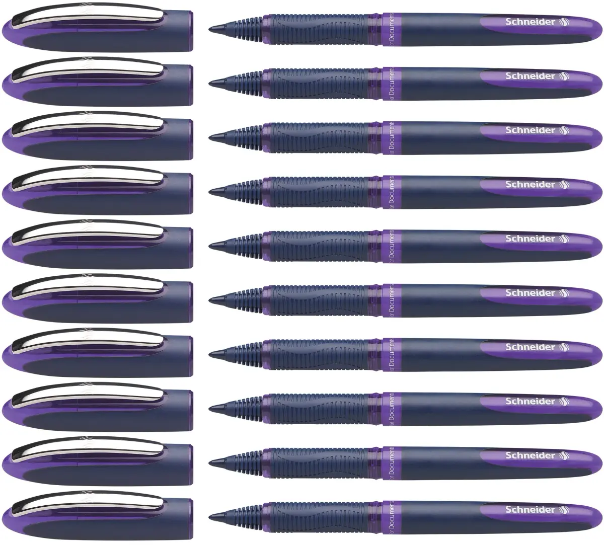 Schneider One Business Rollerball Pen, 0.6mm Fine Tip, Violet Ink, Box of 10 | Smooth Ink Flow, ISO 14145-2 Waterproof - main product image