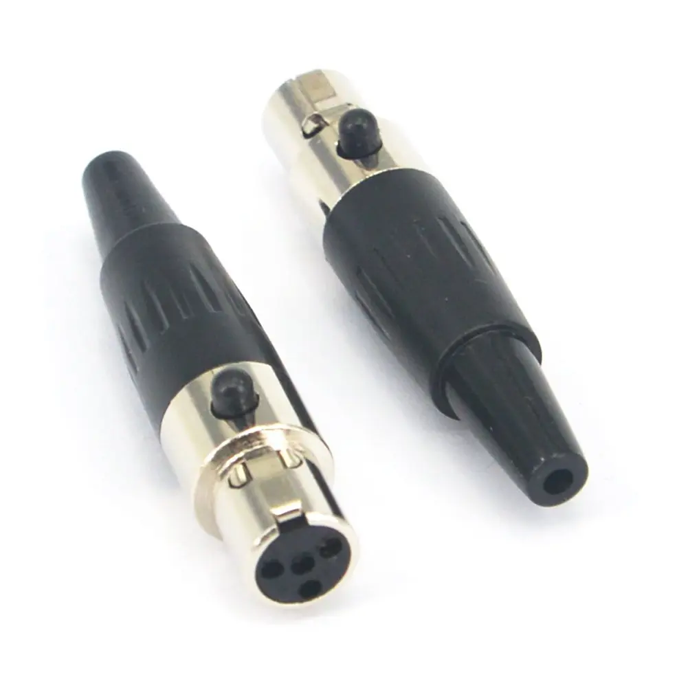 onelinkmore Mini XLR TA4F 4-Pin Female Inline Connector 2-Pack | Solder Type for Shure Wireless Bodypack Repair - view 2