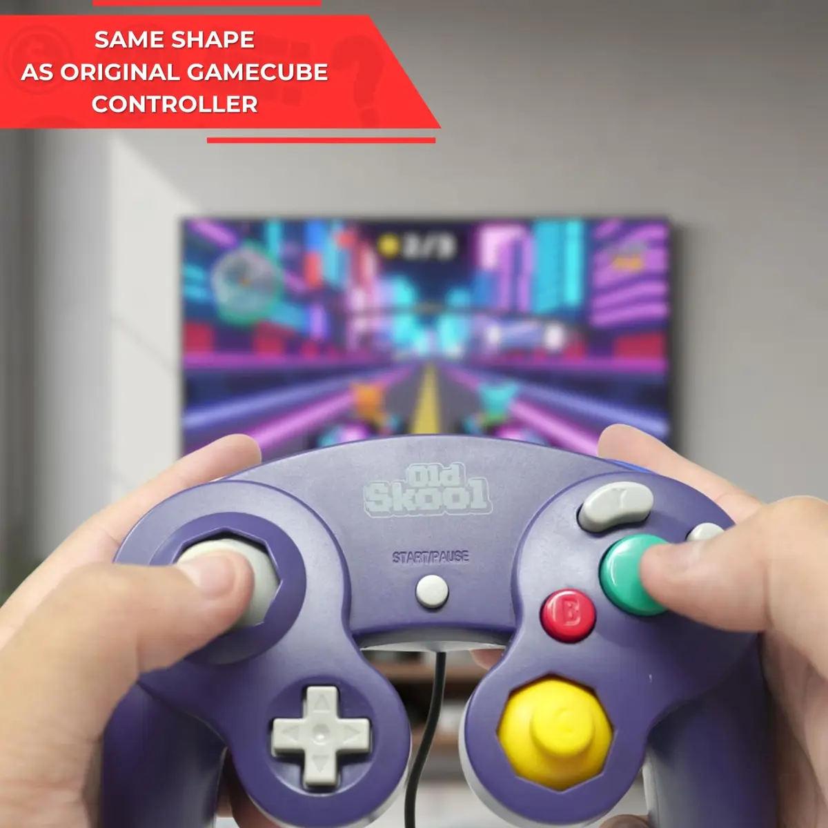 Old Skool Controller Compatible with Gamecube/Wii - Orange (Spice) | 6ft Cable, Rumble Vibration - view 4