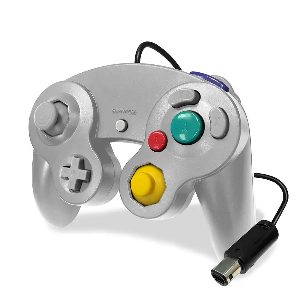 Old Skool Silver Wired Controller Compatible with GameCube/Wii | 1.8m Cable, Rumble Vibration - view 6