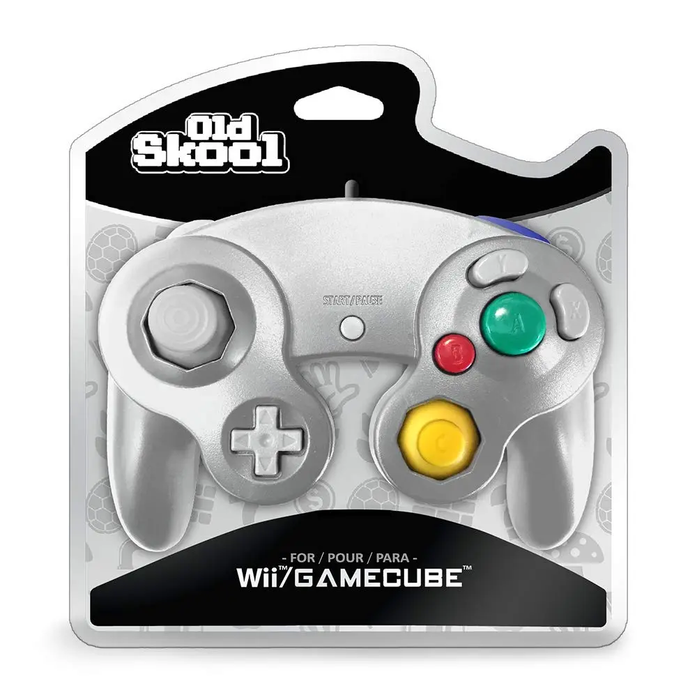 Old Skool Silver Wired Controller Compatible with GameCube/Wii | 1.8m Cable, Rumble Vibration - view 7