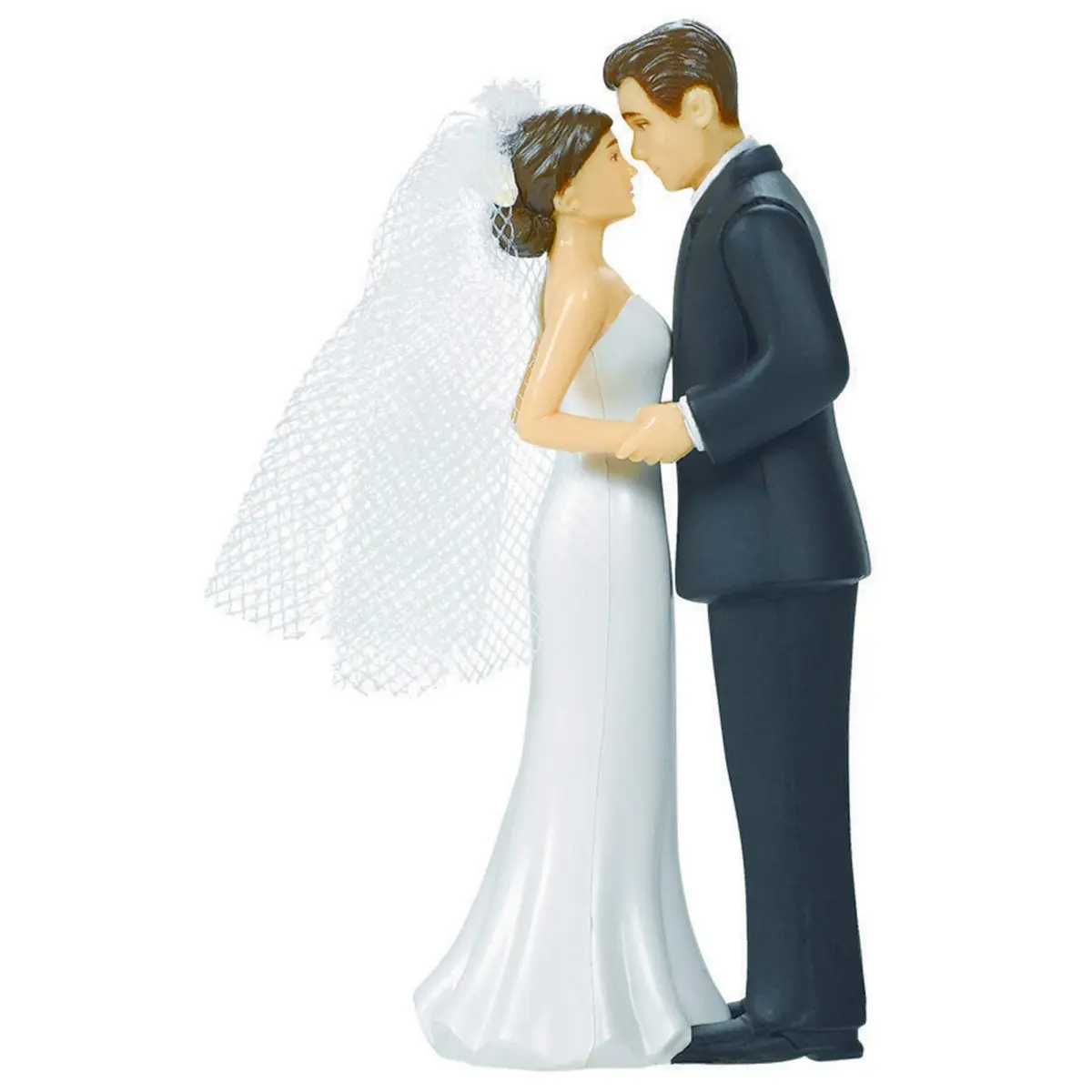 Amscan Elegant Bride & Groom Wedding Cake Topper 4.5" | Reusable Plastic for Engagement Parties & Bridal Showers - main product image