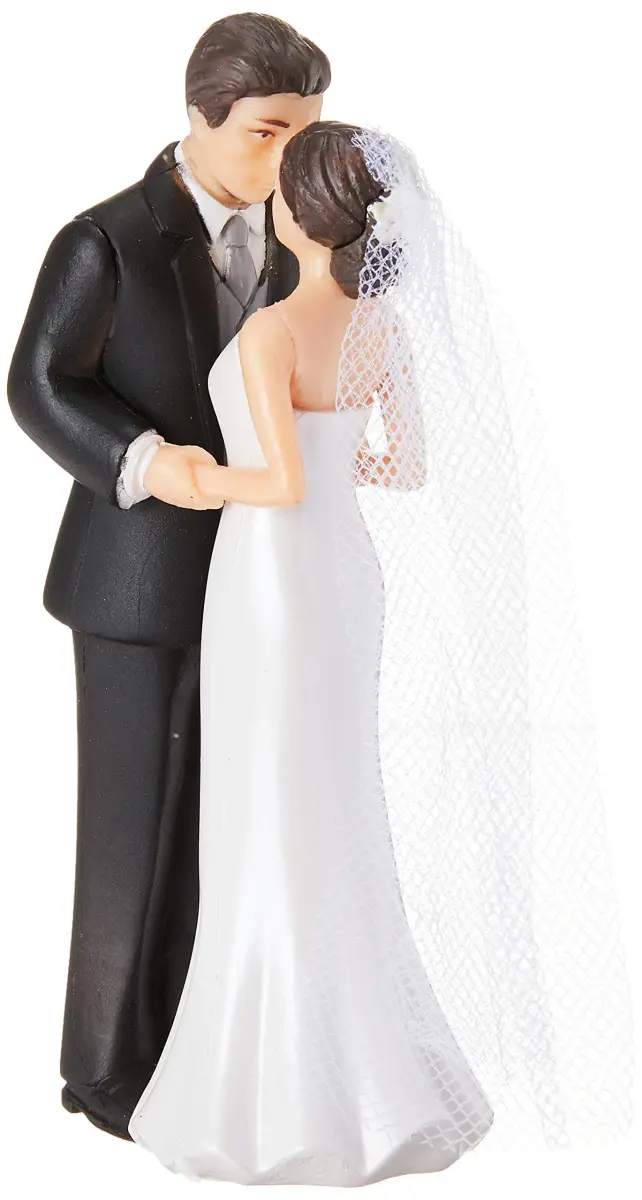 Amscan Elegant Bride & Groom Wedding Cake Topper 4.5" | Reusable Plastic for Engagement Parties & Bridal Showers - view 2
