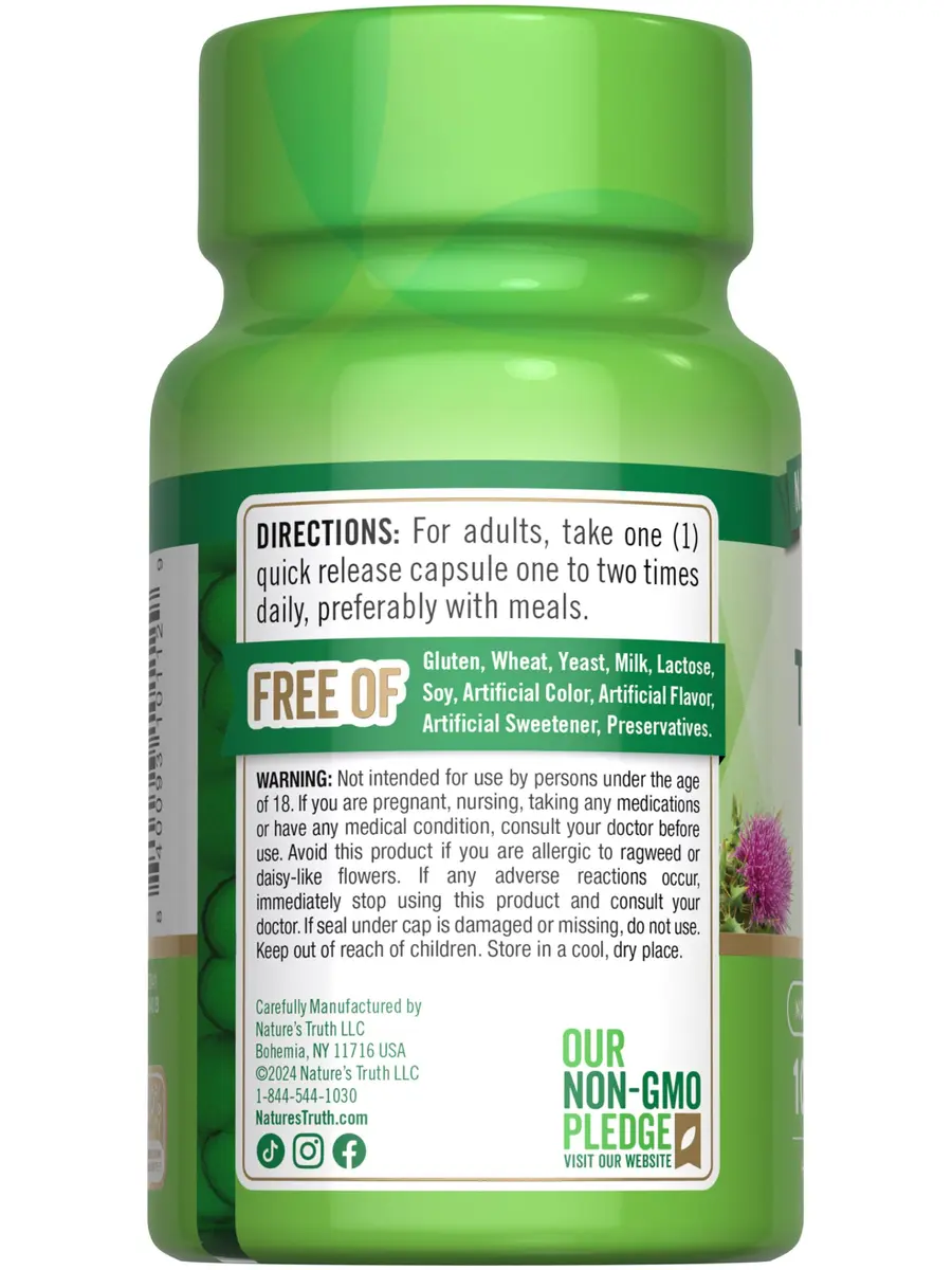 Nature's Truth Milk Thistle Seed Extract | Herbal Supplement | 100 Capsules - view 7