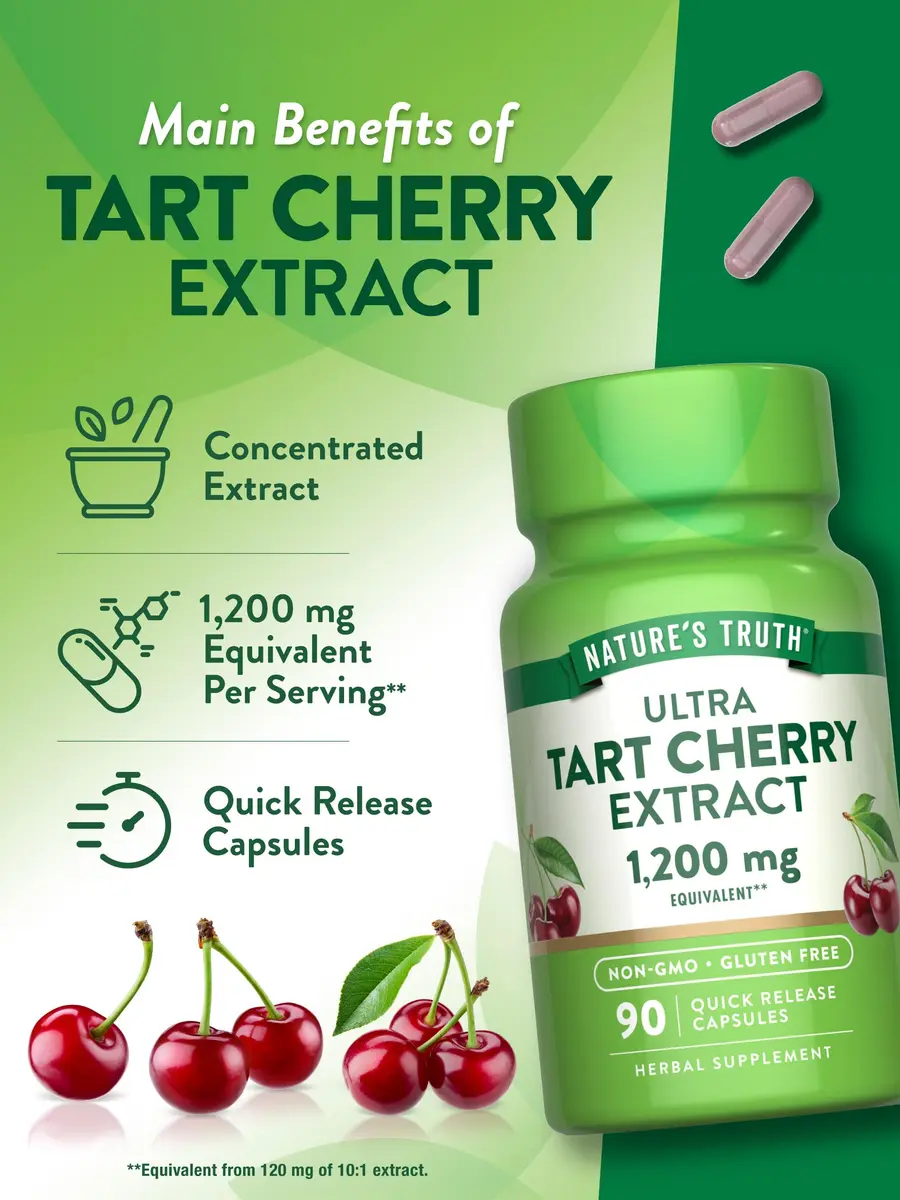 Nature's Truth Tart Cherry Extract Capsules | 90 Count | Herbal Supplement for Sleep & Antioxidants - view 5