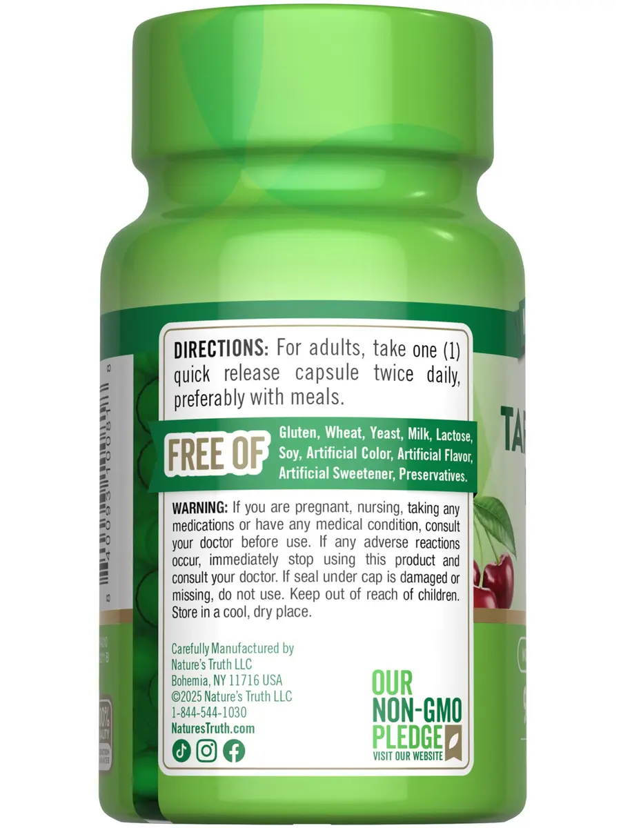 Nature's Truth Tart Cherry Extract Capsules | 90 Count | Herbal Supplement for Sleep & Antioxidants - view 7
