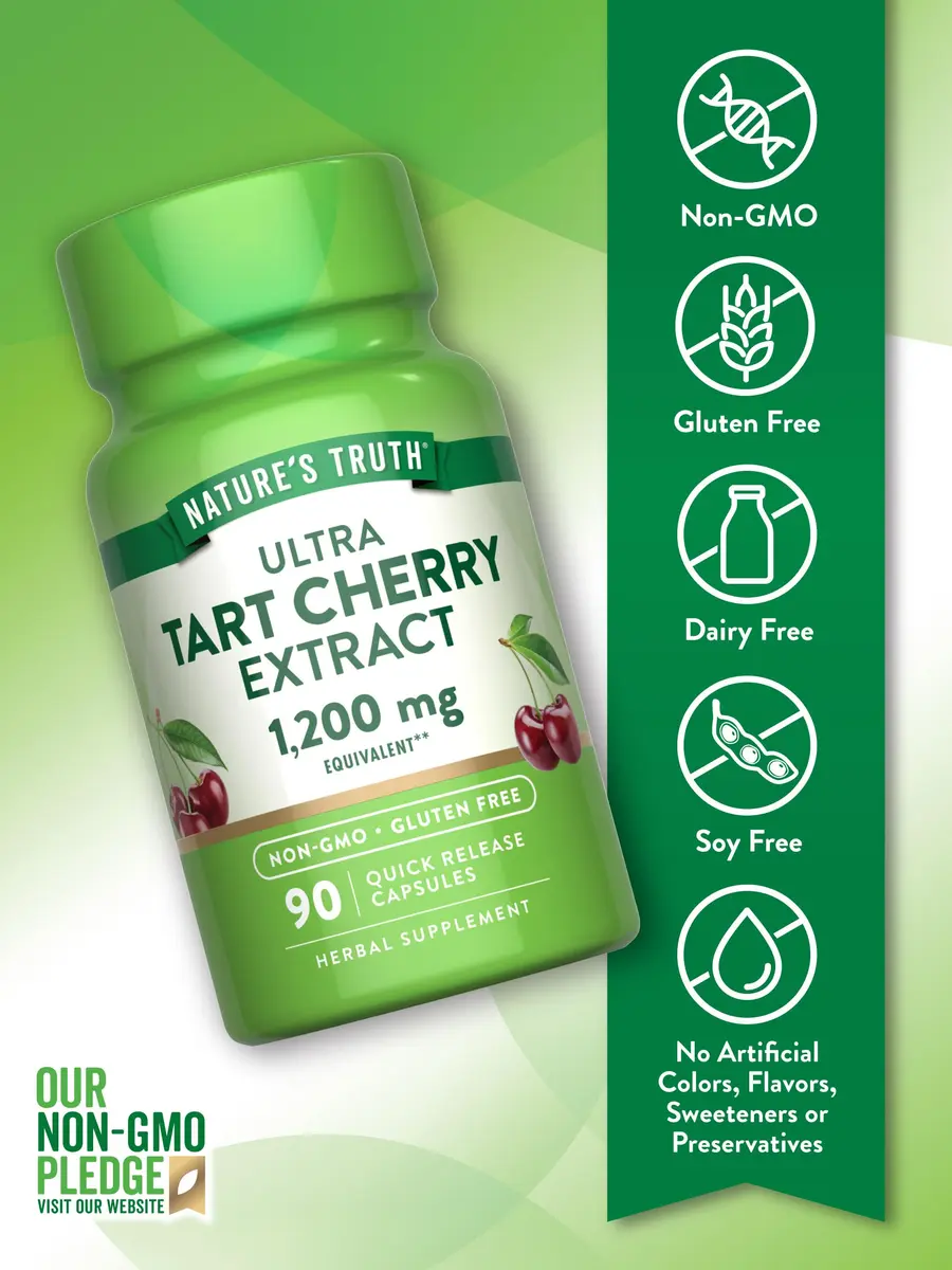 Nature's Truth Tart Cherry Extract Capsules | 90 Count | Herbal Supplement for Sleep & Antioxidants - view 3