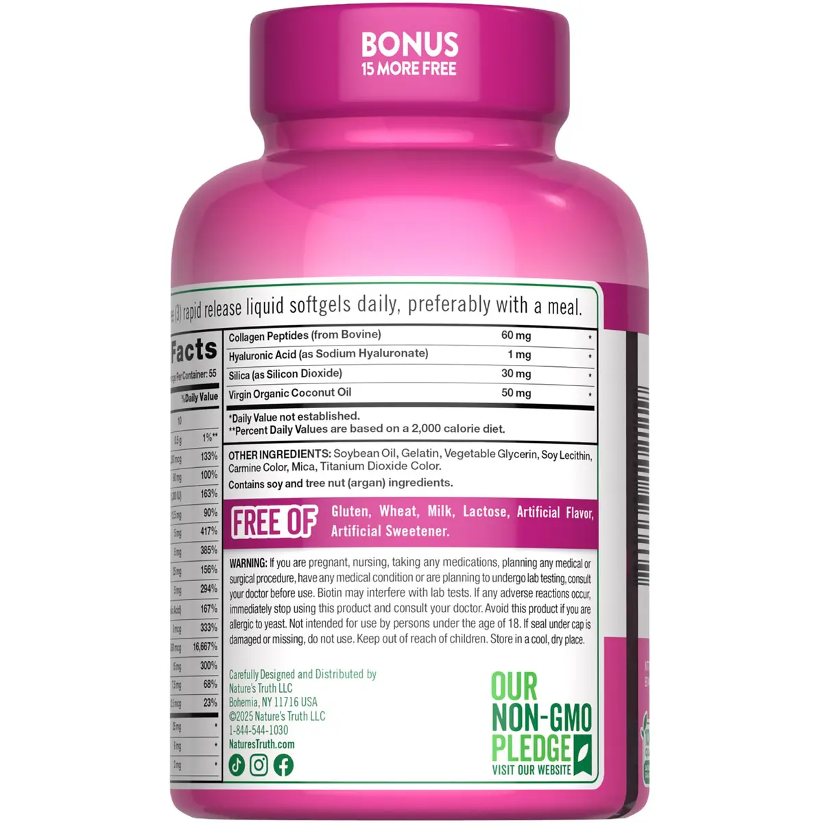 Nature's Truth Hair, Skin & Nails Vitamin | 5000 mcg Biotin | 165 Softgels | Supports Hair & Nail Growth - view 7