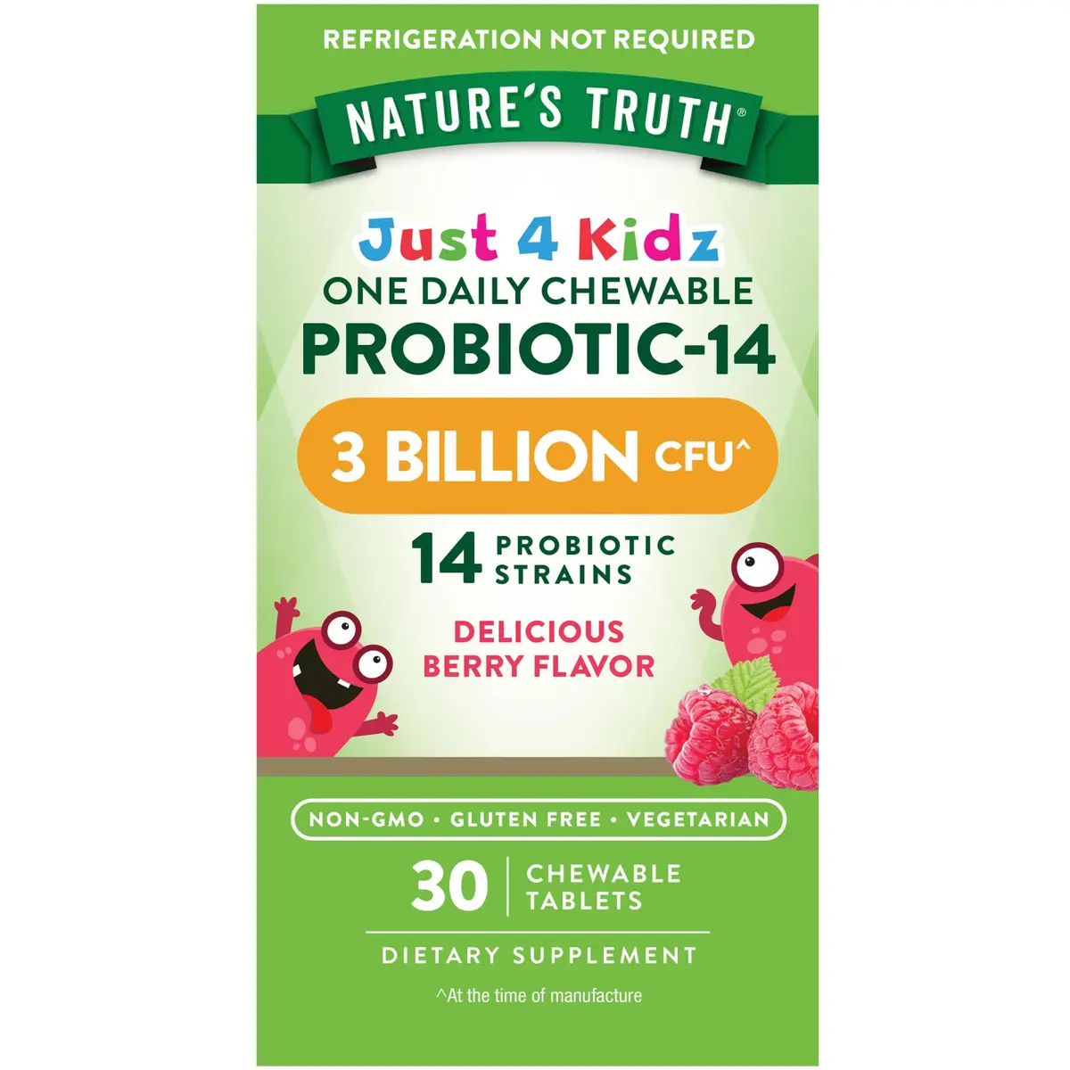 Nature's Truth Probiotics for Kids 30 Chewable Tablets | 3 Billion CFUs | Berry Flavor - main product image
