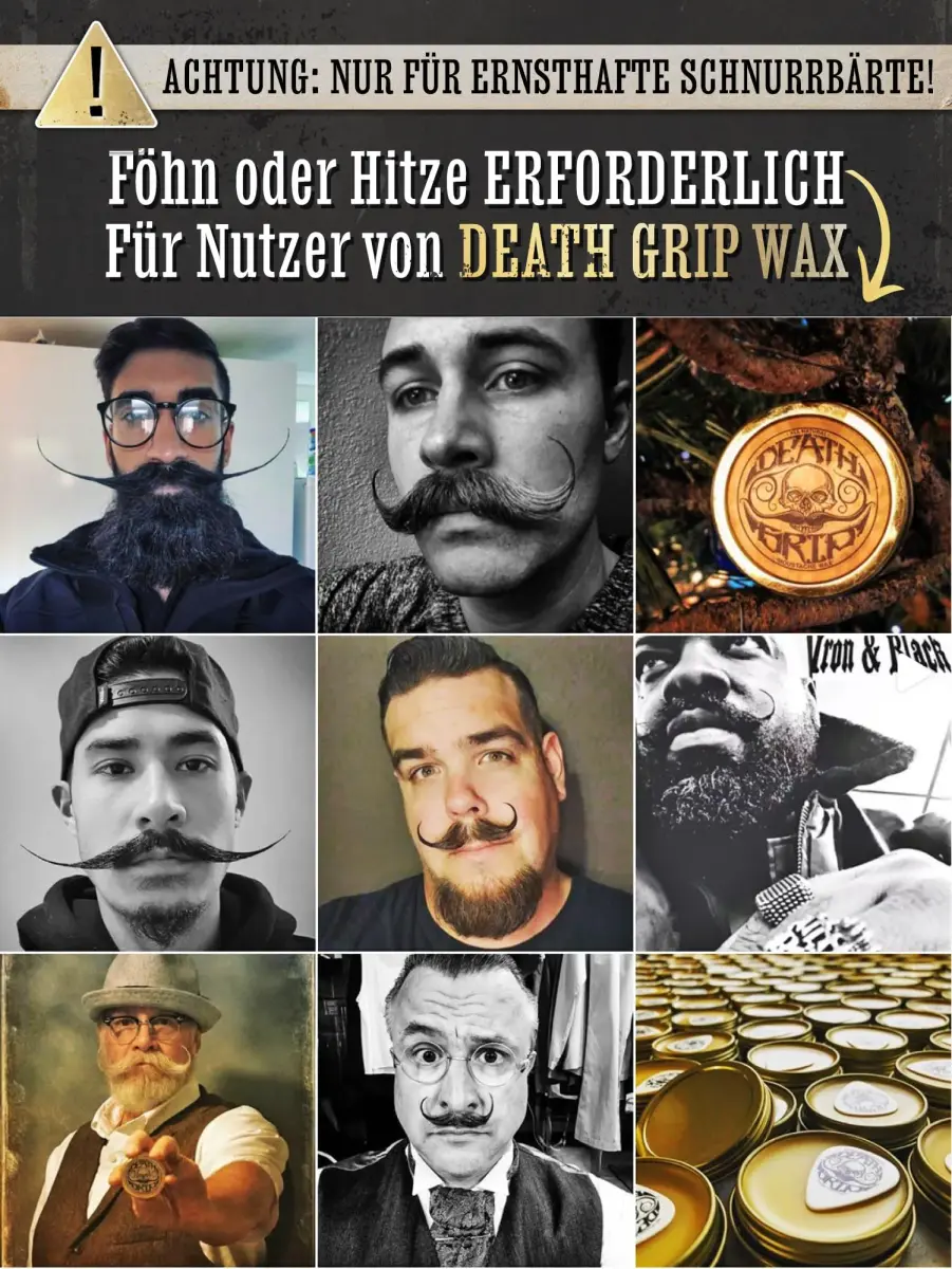 THE VINTAGE GROOMING CO. Mustache Wax Death Grip Extra Strong Hold 28.35 g (1 oz) | Holds 8+ Hours in Hot Weather - view 6