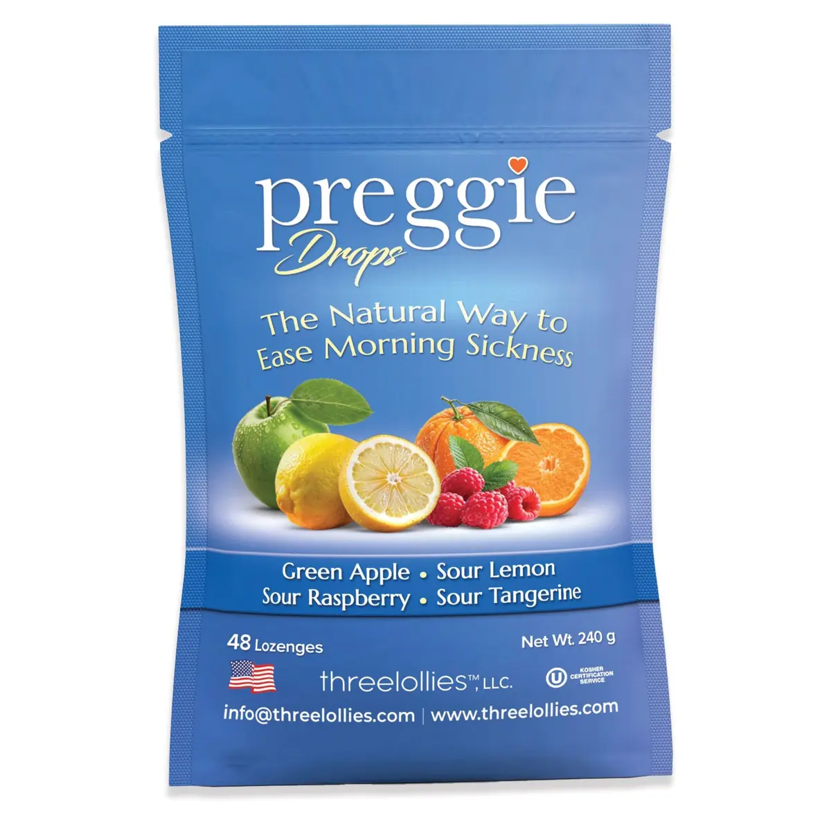 Preggie Pop Drops Natural Lozenges for Morning Sickness | 48 Count, Assorted Flavors, Pregnancy Relief - main product image