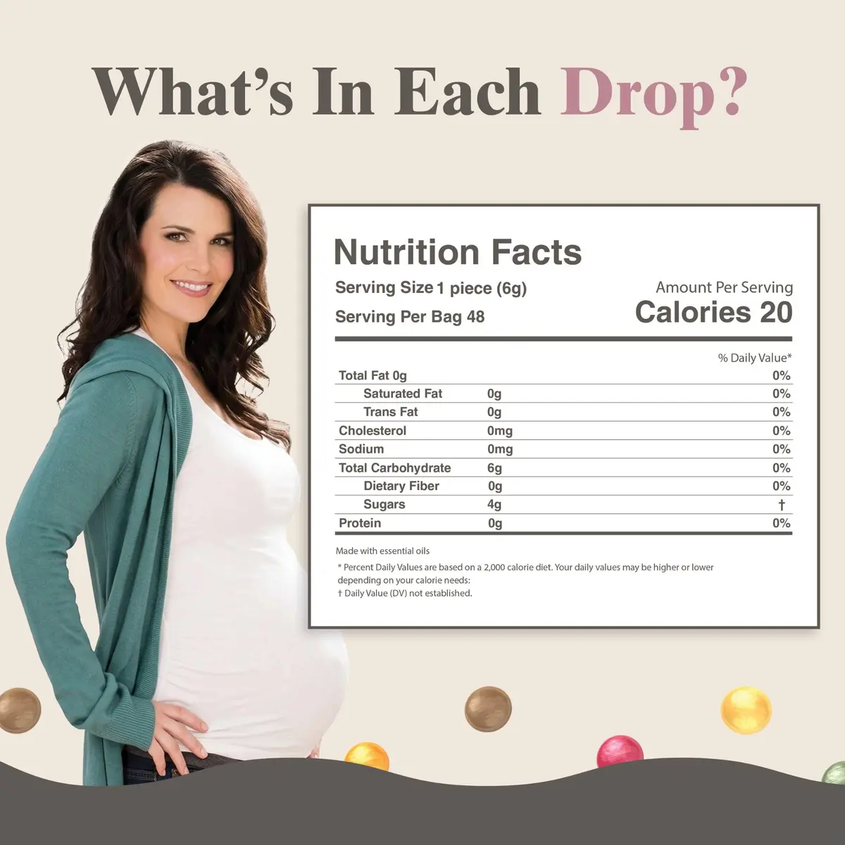Preggie Pop Drops Natural Lozenges for Morning Sickness | 48 Count, Assorted Flavors, Pregnancy Relief - view 2