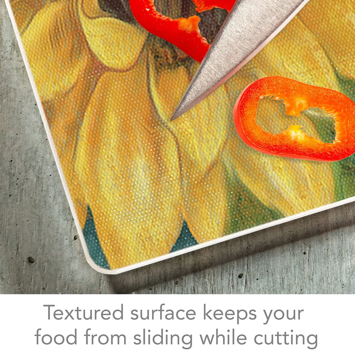 Highland Graphics Sunshiny Day Bold Yellow Sunflowers Glass Cutting Board 10 Inch | Eco-Friendly Kitchen Accessory - view 4