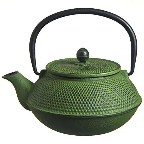 M.V. Trading Cast Iron Teapot 21-Ounce | Elegant Green Hobnail Design, Keeps Tea Hot - main product image
