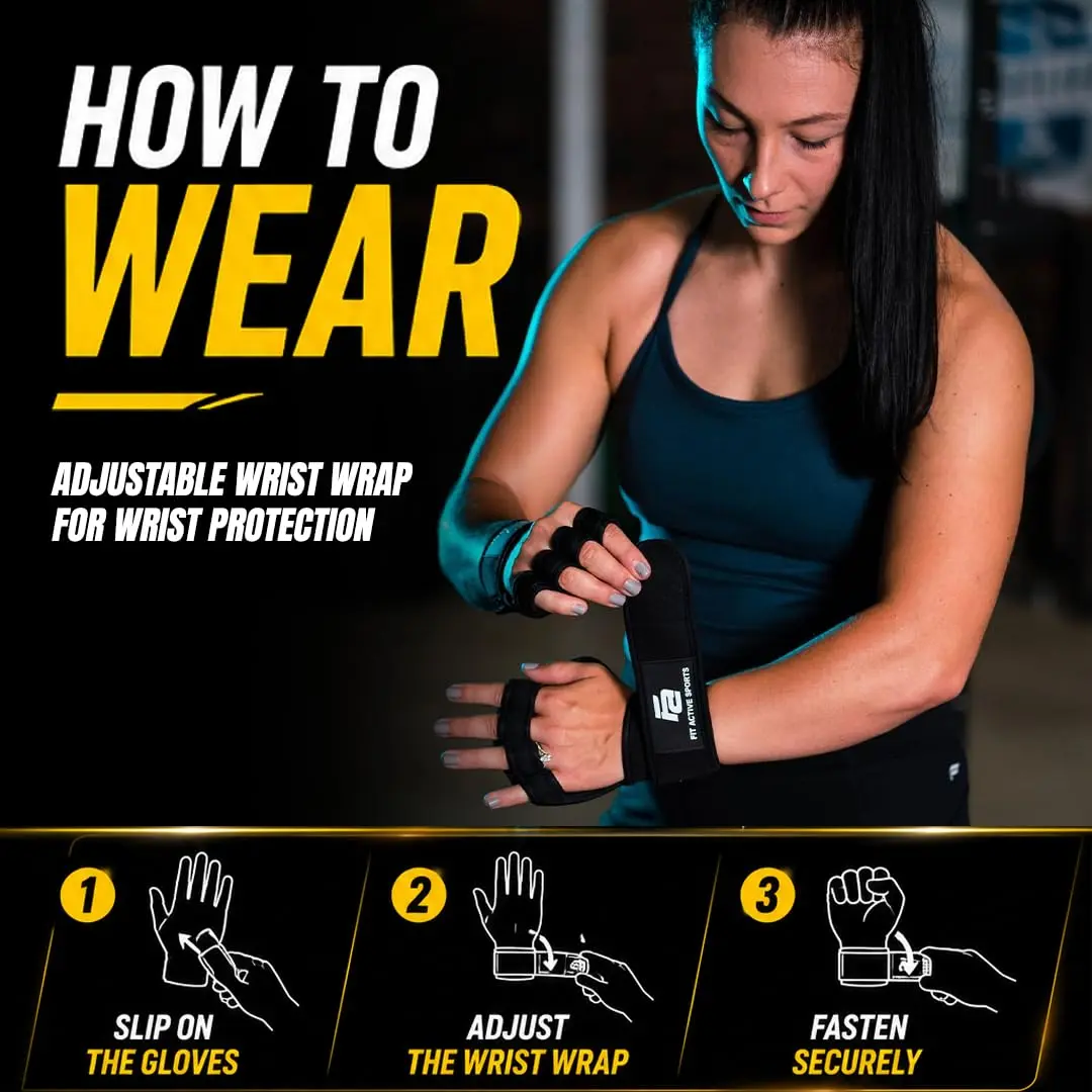 Fit Active Sports Gym Workout Gloves for Men Women Weight Lifting | Large - view 8