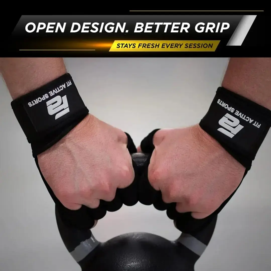 Fit Active Sports Gym Workout Gloves for Men Women Weight Lifting, Small | Ambidextrous Neoprene with Built-In Wrist Wraps - view 5