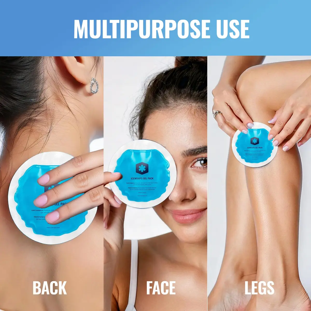 ICEWRAPS 4 inches Round Reusable Ice Packs with Cloth Backing | Soft & Flexible Cold Therapy for Pain Relief - view 6