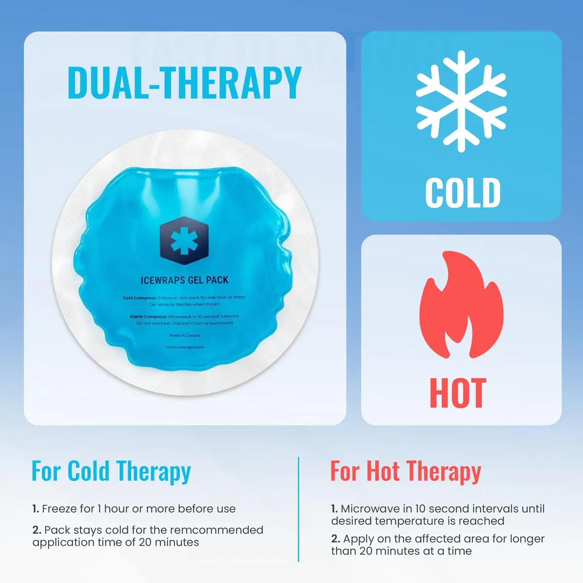 ICEWRAPS 4 inches Round Reusable Ice Packs with Cloth Backing | Soft & Flexible Cold Therapy for Pain Relief - view 4