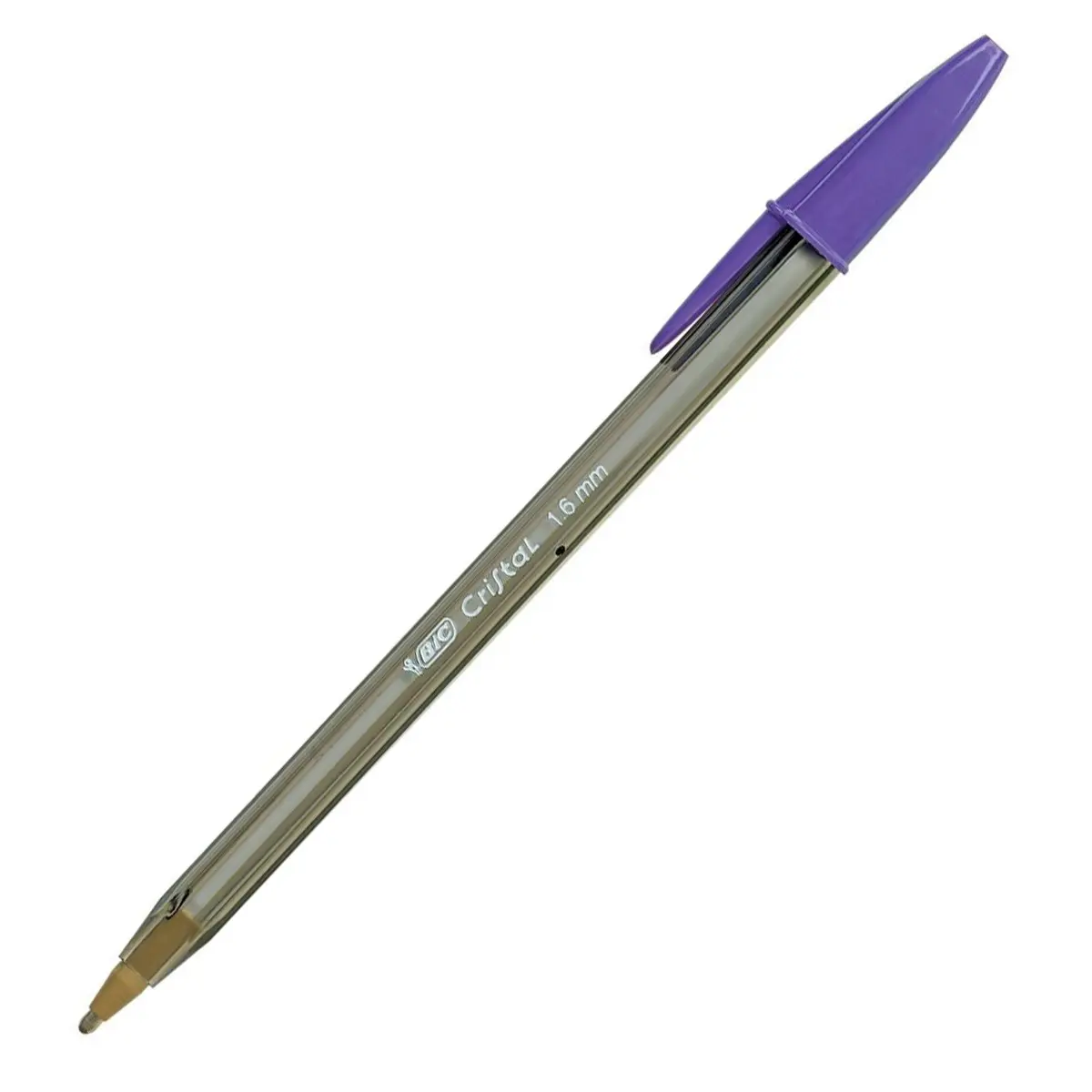 BIC Cristal P. TA 1.6mm Ball Pen Purple | Broad Tip, Translucent Body, USA Import - main product image