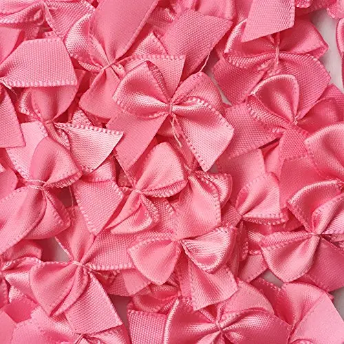 Chenkou Craft Mini Satin Ribbon Bows Flowers 25x20mm (60 Count) | DIY Craft Appliques for Sewing & Scrapbooking - main product image