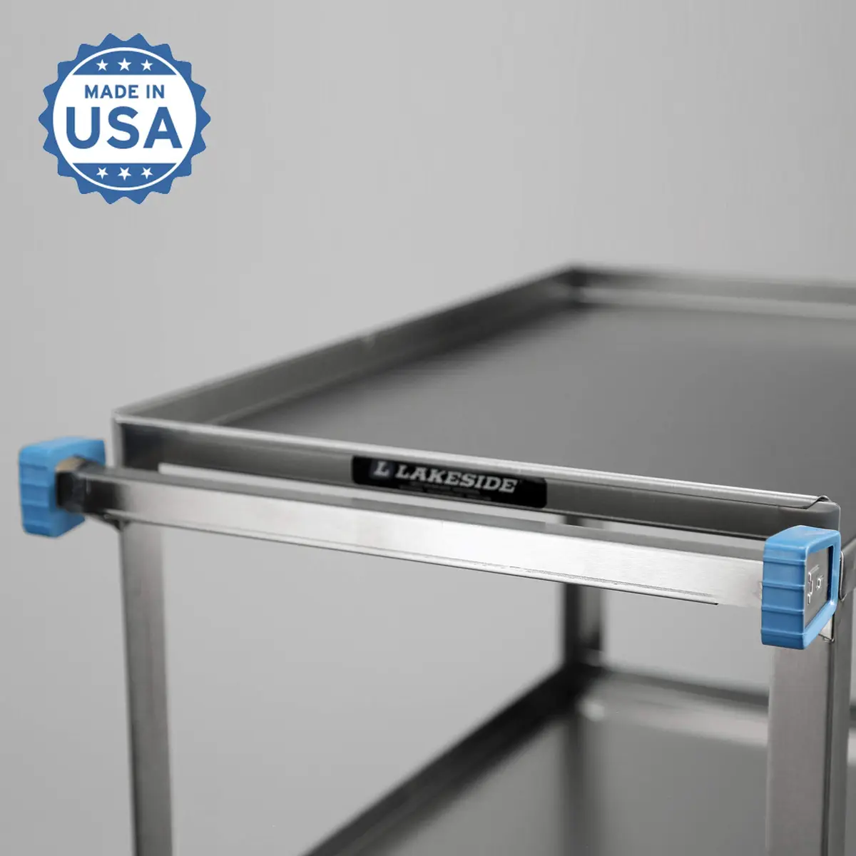 Lakeside Manufacturing 411 Utility Cart, Stainless Steel, 3 Shelves, 500 lb. Capacity | Fully Assembled - view 2