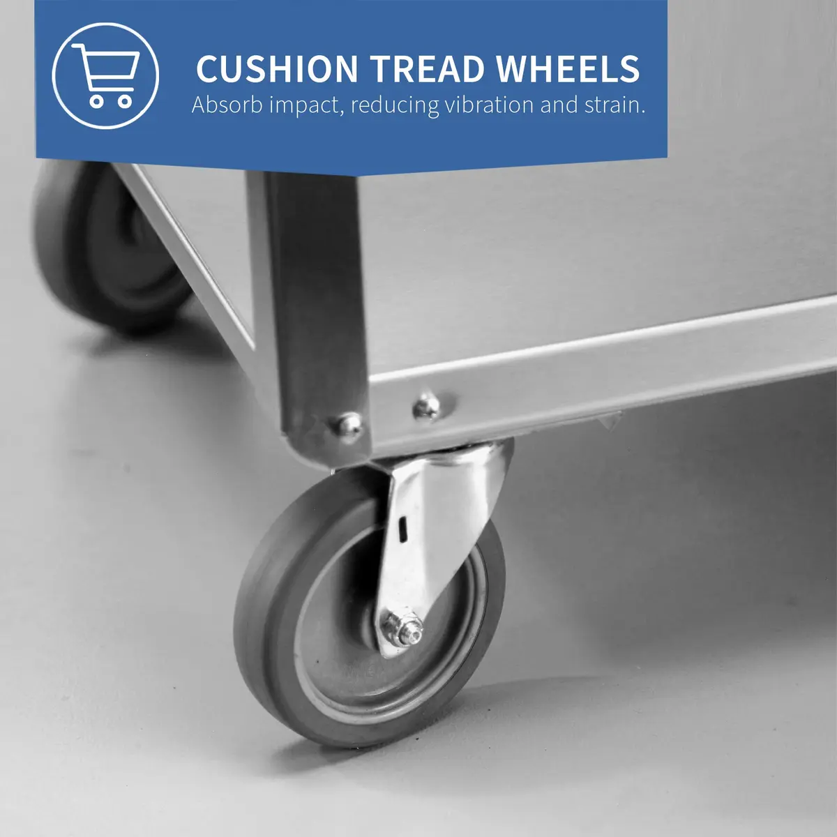 Lakeside Manufacturing 411 Utility Cart, Stainless Steel, 3 Shelves, 500 lb. Capacity | Fully Assembled - view 4