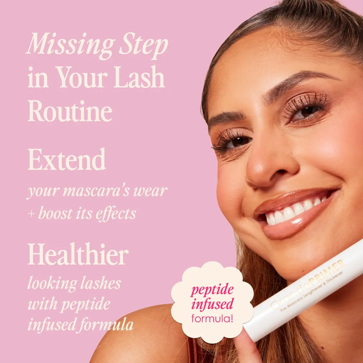 Grande Cosmetics GrandePRIMER Pre-Mascara Lengthener & Thickener 0.32 oz | Smudge-Proof, Water-Resistant Lash Primer for Flawless Application - view 3
