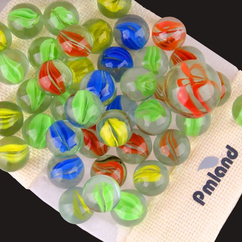 PMLAND 40 Pcs Cats Eyes Glass Marbles Assorted Colors | Durable Glass Marbles for Kids & Family - view 4