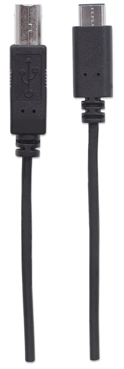 MANHATTAN USB C Device Cable Type-C to USB-B 1m | 480 Mbps Data & 3A Power - view 2