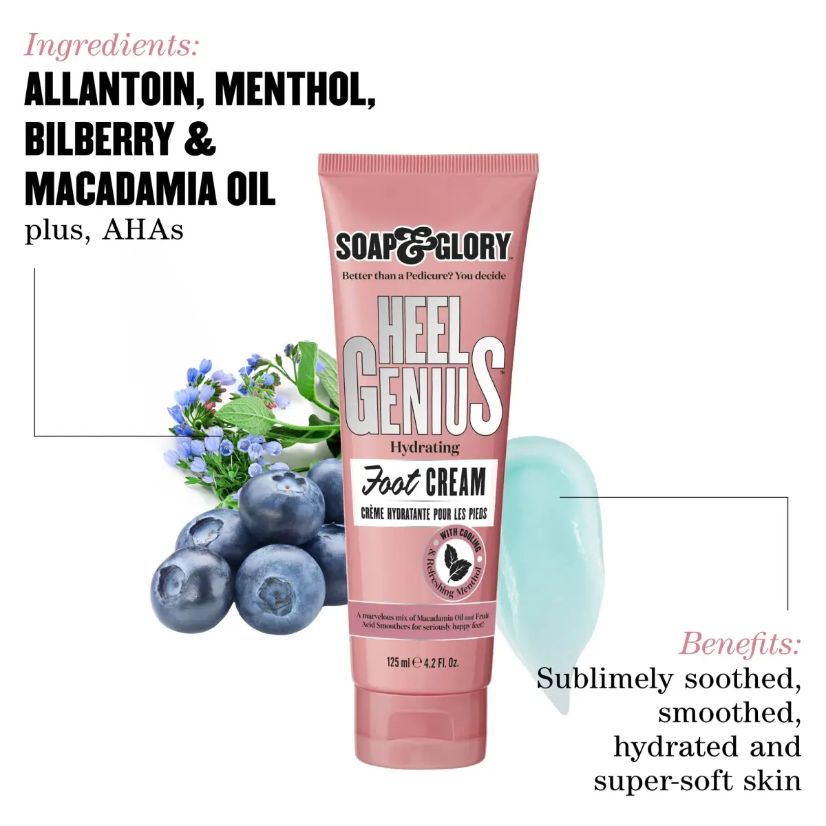 Soap & Glory Heel Genius Foot Cream 125ml (4.2 oz) | Overnight Repair for Dry, Cracked Heels - view 2