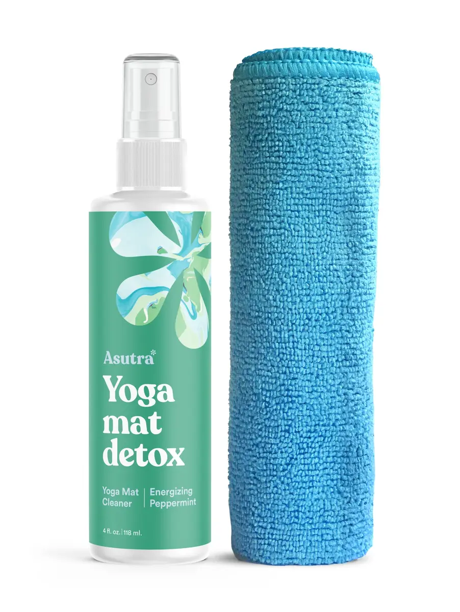 ASUTRA Yoga Mat Cleaner Spray Energizing Peppermint 118ml (4 fl oz) | Essential Oil Aromatherapy for Fitness Gear - main product image