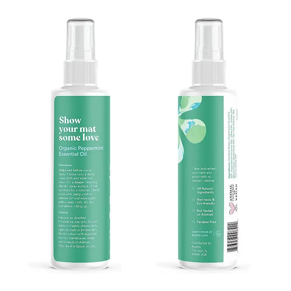 ASUTRA Yoga Mat Cleaner Spray Energizing Peppermint 118ml (4 fl oz) | Essential Oil Aromatherapy for Fitness Gear - view 8